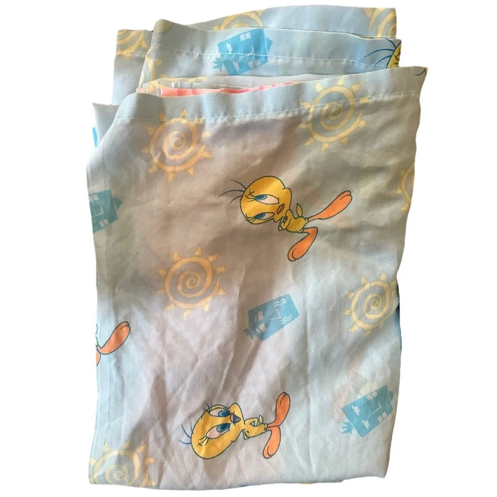 Vintage 2000 Looney Tunes Tweety Bird Twin Comforter And Sheet Set 3 Pillowcases